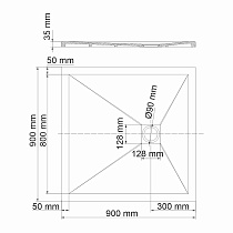 Поддон для душа WasserKRAFT Dill 61T03 90x90, черный матовый