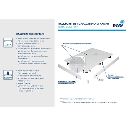 Поддон для душа RGW STL 14212710-01 100x70 белый