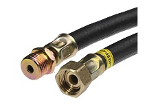 Шланг для газовых приборов РУСЛО 1/2&quot; х 0.87 м в/н, резиновый, черный ИС.100415