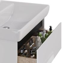 Мебель для ванной Lemark Combi 70 см белый глянец/черный