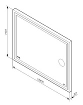 Зеркало Am.Pm Gem 100 см, с подсветкой, часами, косм.зеркалом