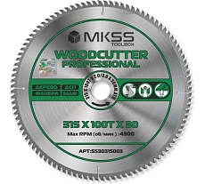Диск пильный по дереву MKSS Toolbox Woodcutter Professional SS3031 315x100Тх2.0/3.0x30 мм SS30315003