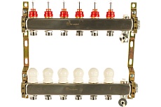 Коллектор в сборе 1&quot;, 6 выходов под евроконус с расходомерами Te-Sa 220ATT2-06-06D