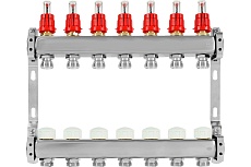 Коллекторная группа из нержавеющей стали ColSys 804 7 выходов, с расходомерами и термостатическими клапанами