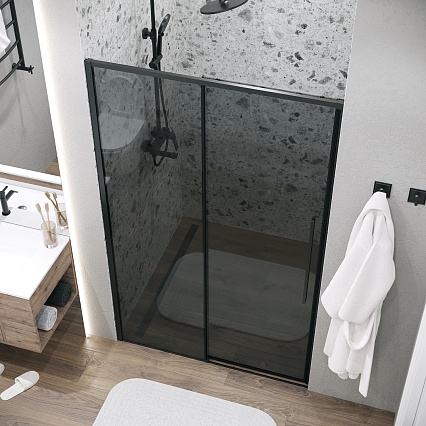 Душевая дверь Grossman Galaxy 120x195 тонированное, черный матовый 100.K33.01.120.21.10