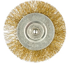 Щетка радиальная плоская, латунированная витая проволока, мягкая, 75 мм VIRA для дрели 570075