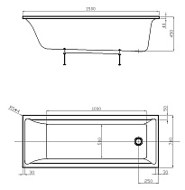 Акриловая ванна Aquatek Лайма 150х70 см