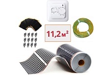 Плёночный электрический тёплый пол ТеплоСофт 11.2 м2, ширина 80 см, с терморегулятором, инфракрасная плёнка 11.2 м2 плёнка80 14метров