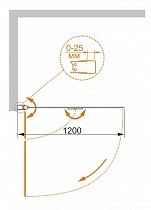 Шторка для ванны Cezares Eco ECO-O-V-21-120/140-P-Cr-L 120x140 рифленая, левая