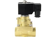 Электромагнитный клапан DN.ru V2W-1000P-NC Ду50 Ру0.4-16 НЗ PTFE 24В DC D130-02345