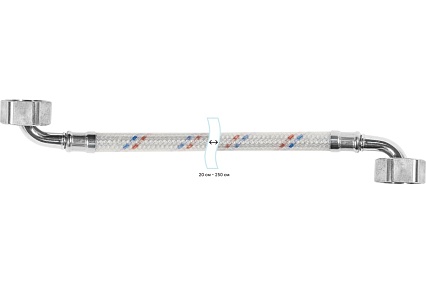 Гибкая подводка для воды ЦС нейлон, 3/4”Г-угол х 3/4"Г-угол L-100 см, штука ГП002226