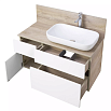 Мебель для ванной Акватон Мишель 100 см, ЛВДСП, раковина Лола, дуб эндгрейн, белый