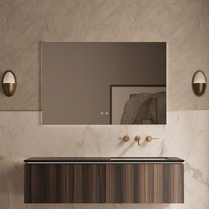 Тумба с раковиной Vincea Luxe 140 см шпон натуральный орех