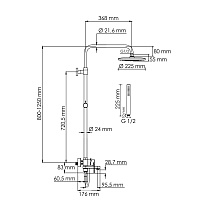 Душевая стойка WasserKRAFT A174.077.217.CB черный матовый