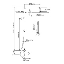 Душевая стойка WasserKRAFT A188.117.137.087.CH Thermo с термостатом, хром