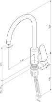 Смеситель для кухни AM.PM Like F8007711 с каналом, сатин