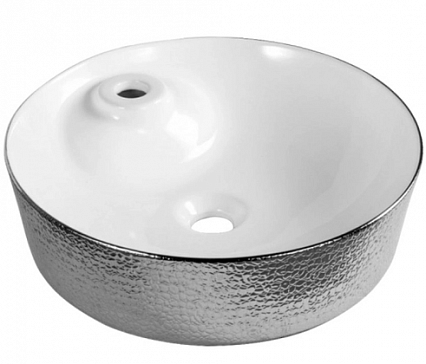 Раковина CeramaLux LuxeLine D1306H021 45 см белый/серебряный