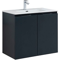 Тумба с раковиной Aquanet Алвита New 80 см 2 дверцы антрацит