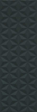 Керамическая плитка Kerama Marazzi Диагональ черный структ. обрезной 25х75 см, 12121R