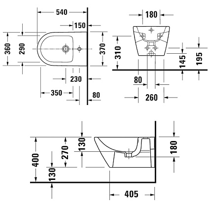 Подвесное биде Duravit D-Neo 229515