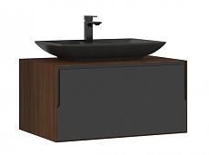 Мебель для ванной Orka Craft 80 см, орех/антрацит матовый
