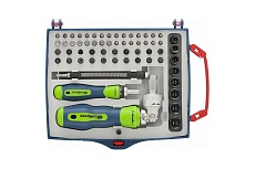 Реверсивные отвертки с набором бит Сибртех торцевых головок, 61 предм.,CrV// 13363