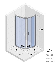 Душевой уголок Riho Hamar 2.0 R309 100x100 четверть круга G007003120