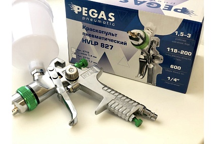 Краскопульт Pegas Pneumatic HVLP827 сопло 1.7 мм 2713