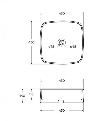 Раковина Cezares CZR-6583 43 см белый