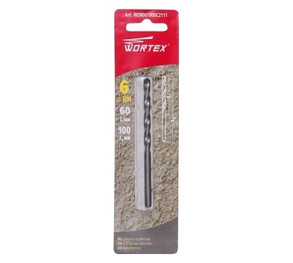 Сверло по бетону 6x100 мм Wortex WDB061000C2111