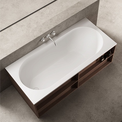 Ванна из искусственного камня Vincea Солид Серфейс (Solid Surface) VBT-8SB1-1500 белая матовая 150х75 см