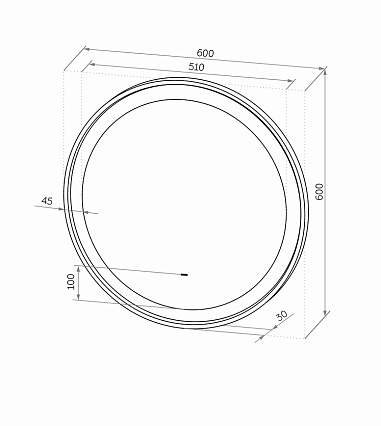 Зеркало Континент Planet White LED 60x60 см с подсветкой ЗЛП2624