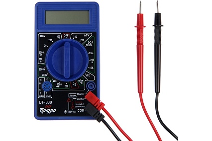 Мультиметр Тундра DT-838, ACV/DCV, DCA, 200-2МΩ, прозвон 1026051