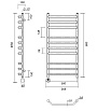 Полотенцесушитель электрический Domoterm Лаура П10 500x800 EL ТЭН слева, хром