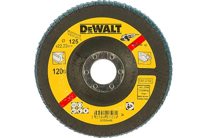Лепестковый круг EXTREME 125x22.2 мм, 120G, тип 29 DeWalt DT3268