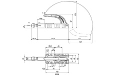 Плунжерный зажим с горизонтальным кронштейном KUKAMET усилие 326 кг 533-5-Q20