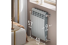Радиатор Royal Thermo BiLiner 500/Silver Satin - 6 секц. НС-1176318