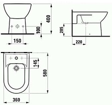 Напольное биде Laufen Pro 8.3295.1.000.304.1