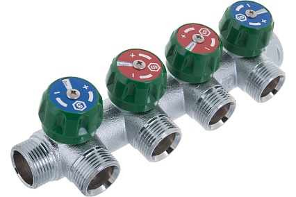 Регулирующий коллектор STOUT 3/4, 4 отвода 3/4ЕК SMB-6850-343404 RG008UJF3UJP5C