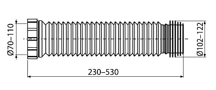 Гофра AlcaPlast A97SN длина 230–530 мм