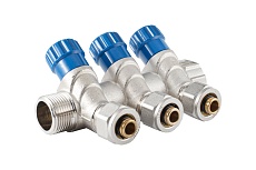 Коллектор с регулировочными вентилями PROFACTOR в/н 3/4" х 3 вых 16 цанга PF MVP 268.3C