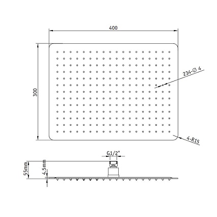 Верхний душ RGW Shower Panels SP-84 40x30