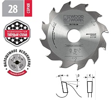 Диск пильный WOODWORK Профессионал 180x4/3.0x30 мм, Z=12 A=12 28.180.04