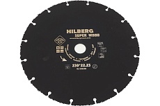 Диск карбид вольфрамовый отрезной Super Wood (230х22.23 мм) Hilberg 530230