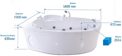 Акриловая ванна Тритон Николь 160х100 см L