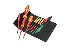 Набор насадок с динамометрической и обычной отвёртками-битодержателями WERA Kraftform Kompakt VDE 16 Torque 1,2-3,0 Нм extra slim 1 Tool Finder 16 предметов WE-006609