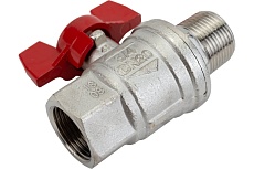 Усиленный шаровой кран RUB BRESСIA (S.33), 3/4&quot; DN20 PN65, ВР-НР бабочка S33E26