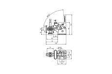 Прижим с Т-образной рукояткой и стопором KUKAMET усилие 204 кг 251-4-L