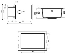 Кухонная мойка Point Велета PN3002B 78 см черный