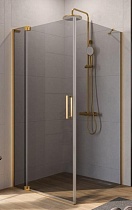 Душевой уголок Cezares Slider SLIDER-AH-1-100-80/90-GRIGIO-BORO 100x80/90 серое, брашированное золото